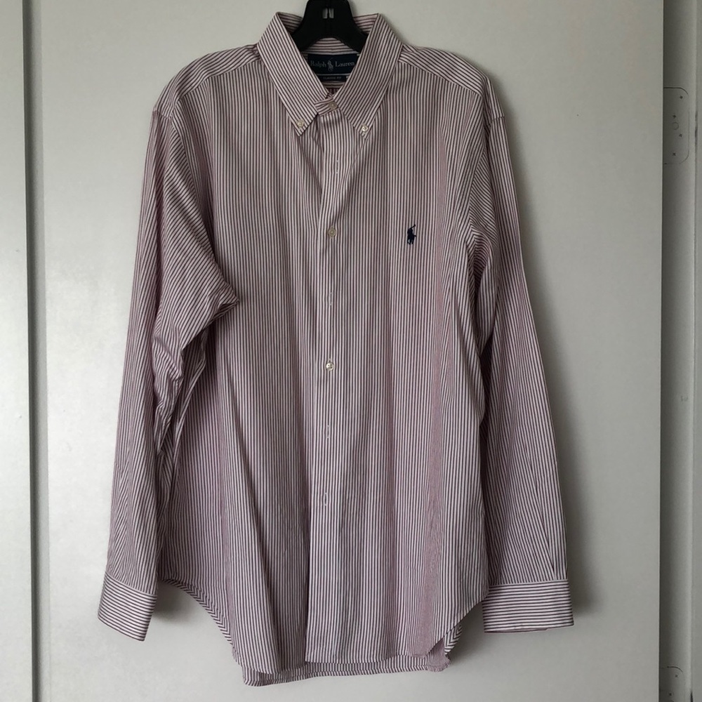 Ralph Lauren Red & White striped Dress Shirt